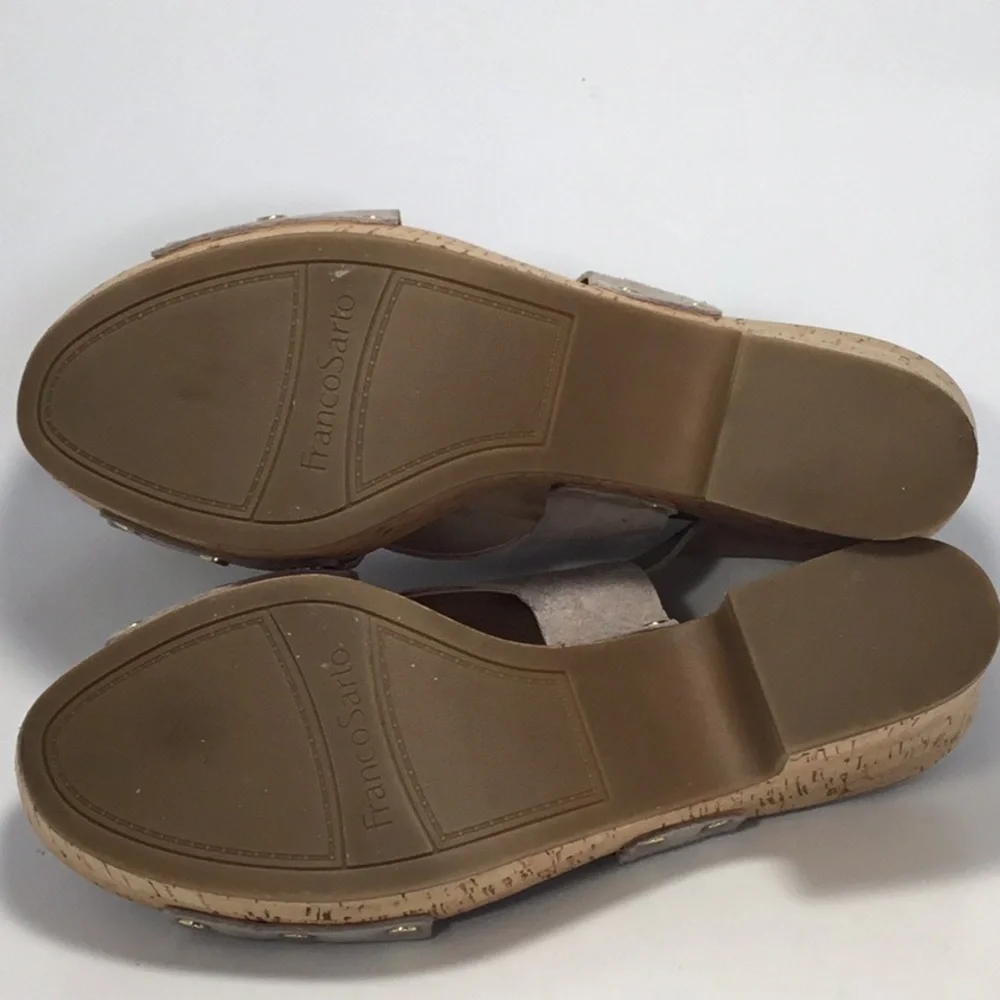 Franco Sarto Leather Suede Kicks Platform Sandals In Blush Size 9M